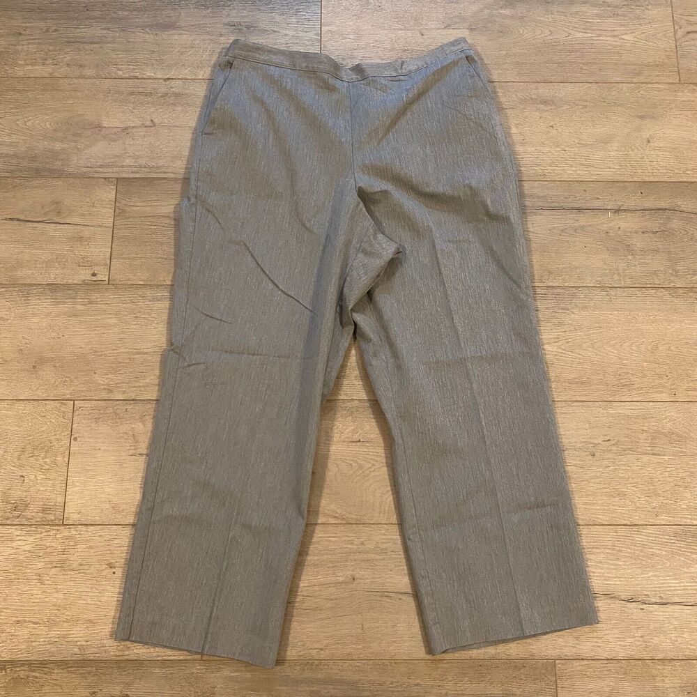 Alfred Dunner Pull On Pants ~ Sz 16 ~ Gray ~ High Rise ~ 26.5" Inseam